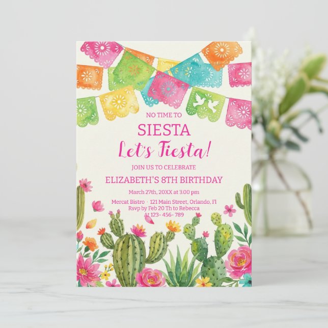 Mexikansk fiesta födelsedagsfest inbjudningar (Stående Fram)