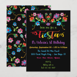 Mexikansk fiesta Födelsedagsfest med embroidery In Inbjudningar