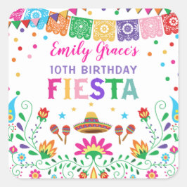 Mexikansk Fiesta Födelsedagsfirande Baby Shower-pr Fyrkantigt Klistermärke