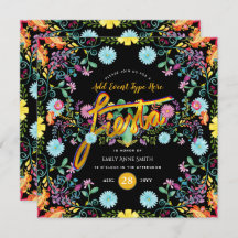 Mexikansk Fiesta Folk Flowers Llama Guld VALFRI HÄ