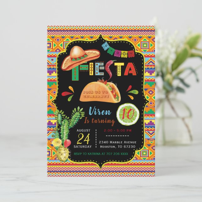 Mexikansk Fiesta-inbjudan mallar (Stående Fram)