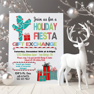 Mexikansk fiesta-julklapp inbjudningar