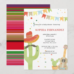 Mexikansk Fiesta Könsneutrala Bebisduschen Inbjudningar