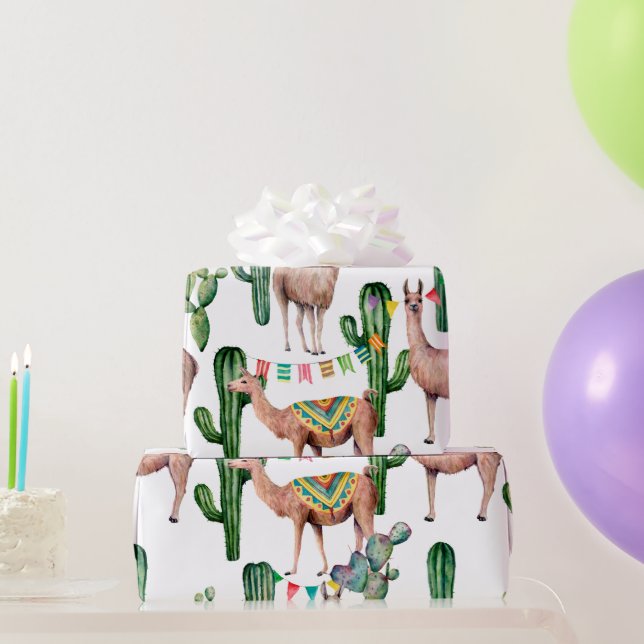 Mexikansk Fiesta Lama Mönster Inpackningspapper Presentpapper (Festgåvor)