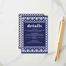 Mexikansk Fiesta Navy Papel Picado Boho Bröllop