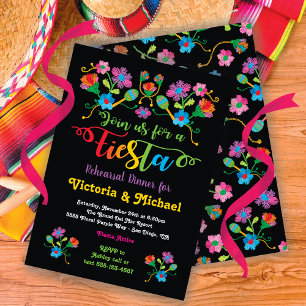 Mexikansk Fiesta Övningsmiddag med broderi Inbjudningar