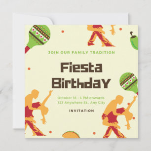 Mexikansk fiesta Spansk dance par Birthday Inbjudningar