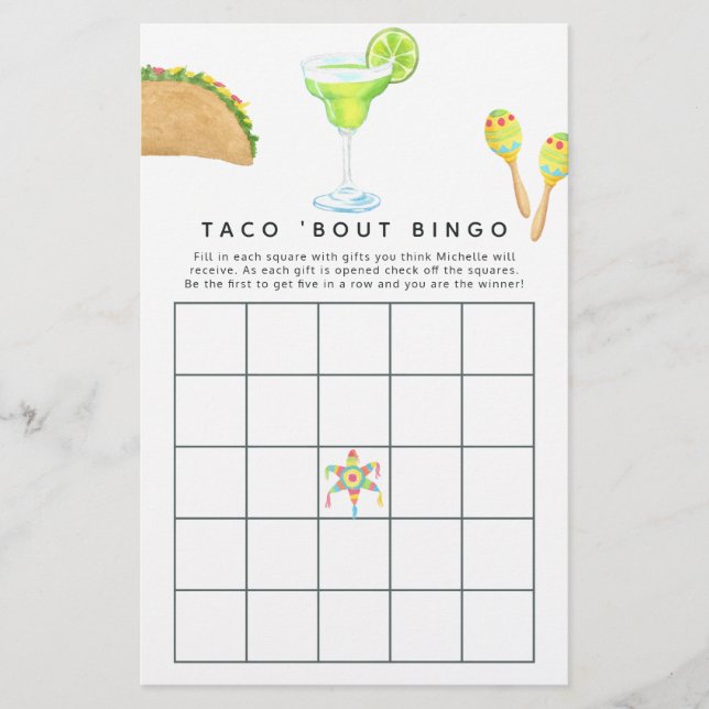 Mexikansk Fiesta Taco 'bout Love Bingo (Framsida)