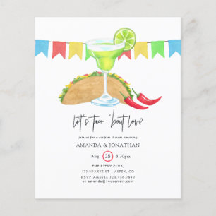 Mexikansk Fiesta Taco 'bout Love Parbröllop Flygblad