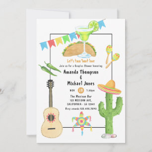 Mexikansk Fiesta Taco 'bout Love Parbröllop Inbjudningar