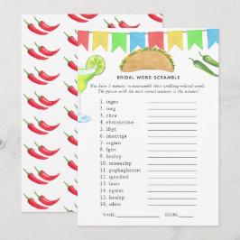 Mexikansk Fiesta Taco Bröllopsduschspel Inbjudningar
