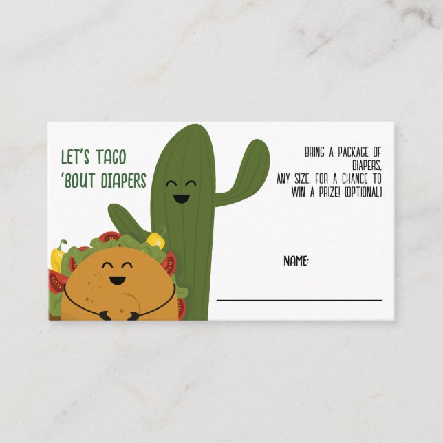 Mexikansk fiesta taco par Diaper Raffle Tilläggskort (Framsida)