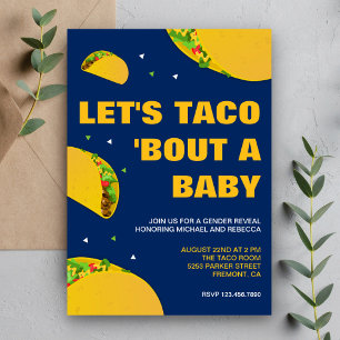 Mexikansk Fiesta Taco Tema Könsbestämmande Fest Inbjudningar