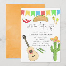 Mexikansk Fiesta Taco temafest firande födelsedags Inbjudningar