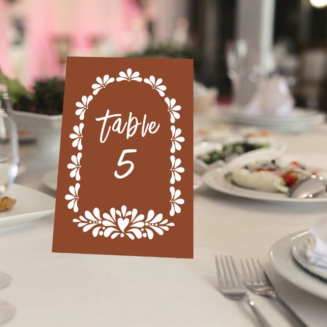 Mexikansk fiestapartiterakotta talavera bordsnummer (Mexican fiesta party terracotta talavera table number cards talavera table decor party supplies)