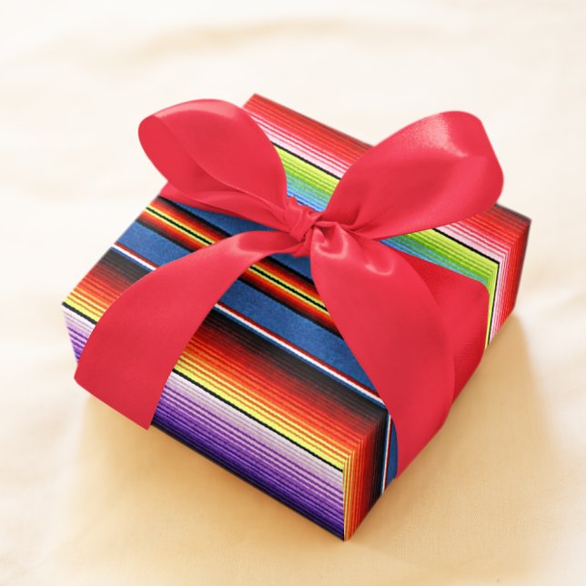 Mexikansk filt fiesta-ränder Färgrik Sarape Presentpapper (Skapare uppladdad)