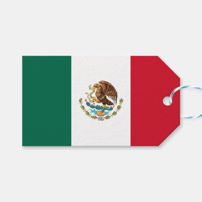 Mexikansk flagg (Mexiko) Presentetikett (Framsidan (Horisontell))