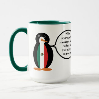 Mexikansk flagg pratande Ms. Pingvin Combo Mugg