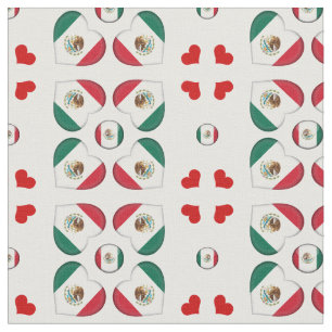 Mexikansk Flagga & Mexico Heart mode Fabric Tyg