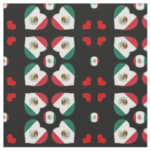 Mexikansk Flagga & Mexico Heart mode Fabric Tyg