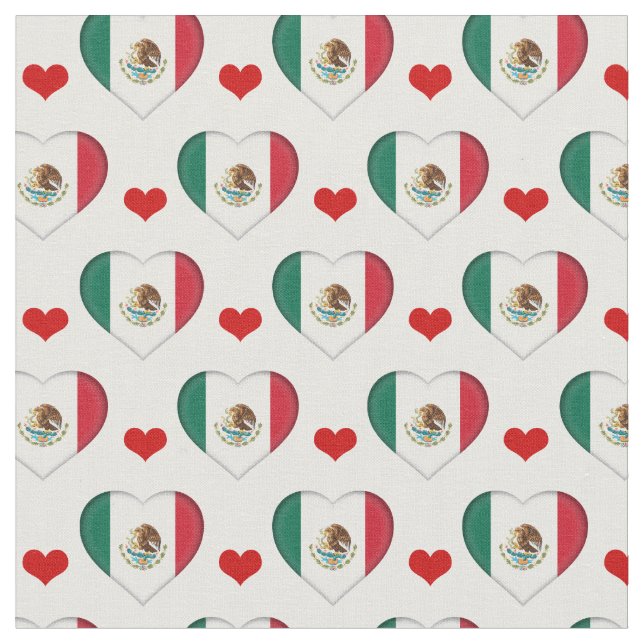 Mexikansk Flagga & Red Heart mode Fabric/Mexiko Tyg (Närbild)