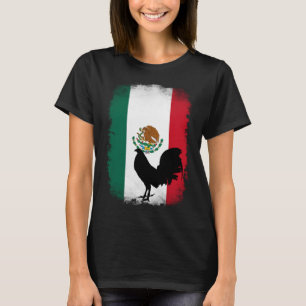 Mexikansk flagga-vildfågel tupp gamefowl gal t shirt