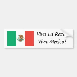 mexikansk flagga, Viva La Raza! Viva Mexico! Bildekal