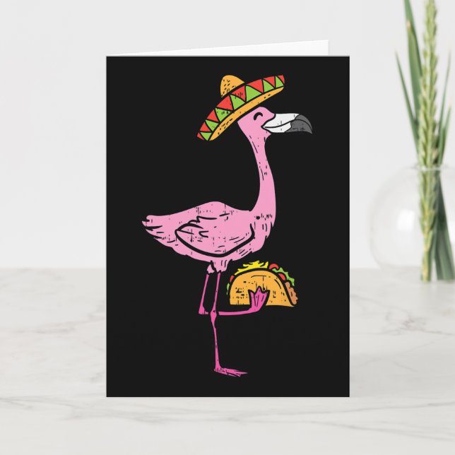 Mexikansk Flamingo Tacos Söt Cinco De Mayo Fest A Kort (Framsida)