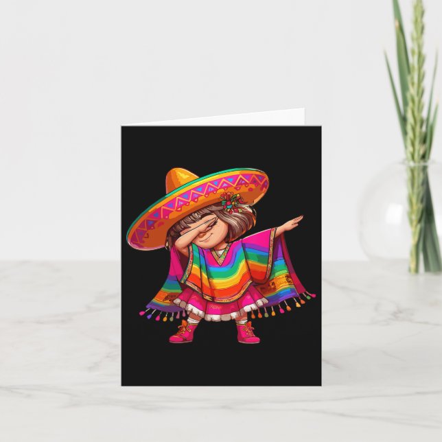 Mexikansk flicka Cinco De Mayo Sombrero Latina Mex Kort (Framsida)