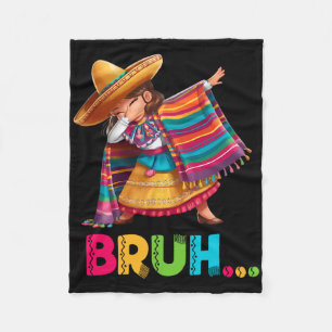 Mexikansk flicka Dabbing Bruh Poncho Funny Cinco D Fleecefilt