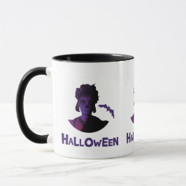 Mexikansk flicka och Fladdermus Halloween Design D Mugg