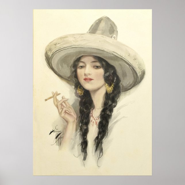 Mexikansk flicka - Vintage Art Poster (Framsidan)