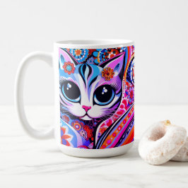 Mexikansk folkart Abstrakt Kattunge Talavera Stil Kaffemugg
