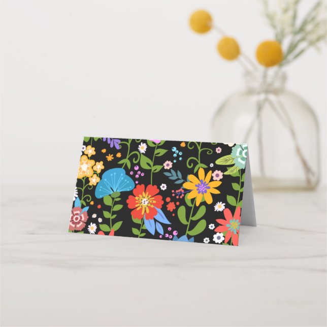 Mexikansk folkart Bröllop Placeringskort (Framsida)