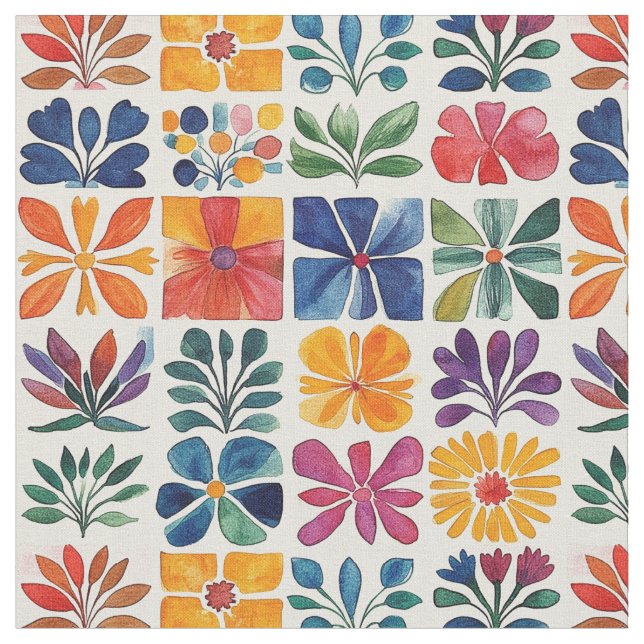 Mexikansk folkart Mönster-Patchwork Papel Picado Tyg (Närbild)