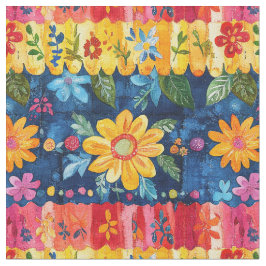Mexikansk folkart Mönster-Texturerad Rand Tyg