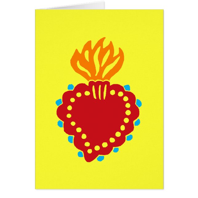 Mexikansk folkkonst Helig Heart Hälsningskort (Framsidan)