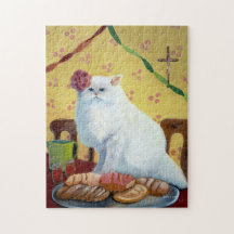 Mexikansk folkpärlröd vit katt