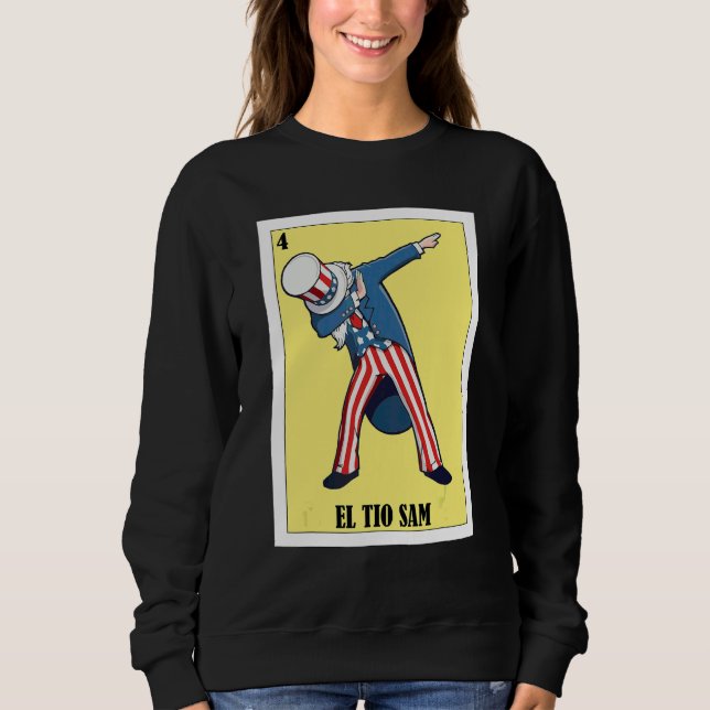 Mexikansk för 4 juli  Farbror Sam T Shirt (Framsida)