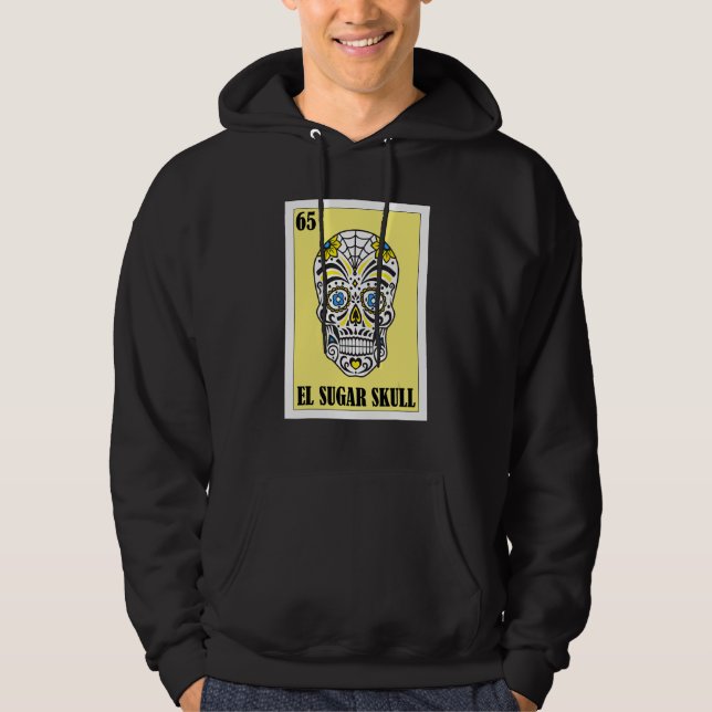 Mexikansk för fester  El Socker Skalle 2 Hoodie (Framsida)