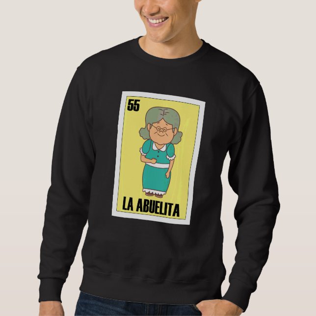 Mexikansk för mormor La Abuelita Lång Ärmad Tröja (Framsida)