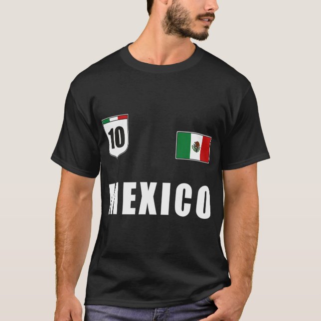 Mexikansk fotbollsspelare för mexikansk Jersey-fot T Shirt (Framsida)