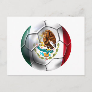 Mexikansk futbol flagga bola vykort