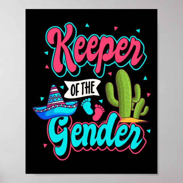 Mexikansk Gender Reveal Cinco De Mayo Ba Poster (Framsidan)