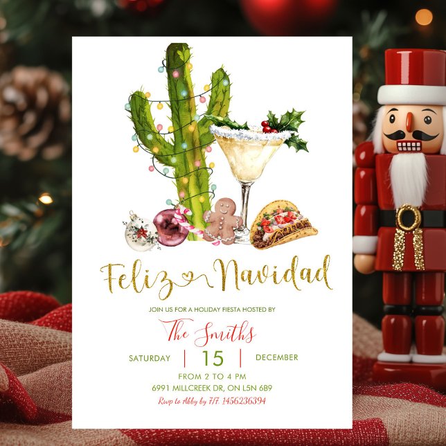 Mexikansk God Jul Julfest Inbjudningar (Skapare uppladdad)