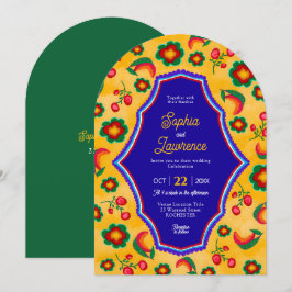 Mexikansk gult-bröllopsinbjudan inbjudningar