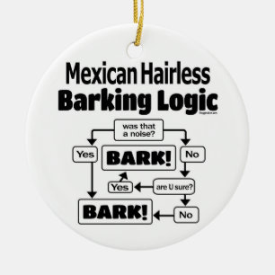 Mexikansk hairless Barking Logic Julgransprydnad Keramik