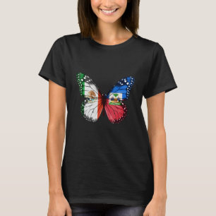 Mexikansk haitisk Flagga Butterfly T Shirt
