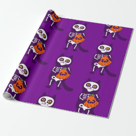 mexikansk halloween-kattskeletonpumpa presentpapper