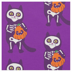 mexikansk halloween-kattskeletonpumpa tyg